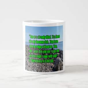Caneca De Café Grande 1 Coríntios 4:8 WEBU Mug