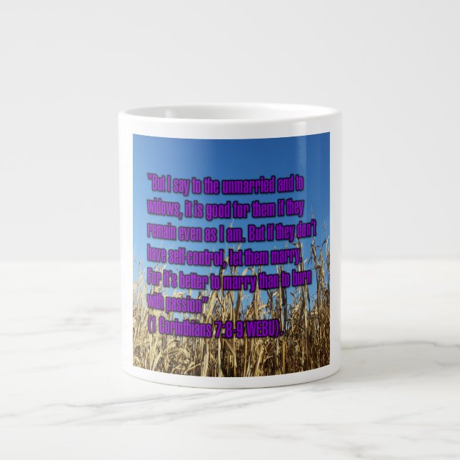 Caneca De Café Grande 1 Coríntios 7:8-9 WEBU Mug (Frente)
