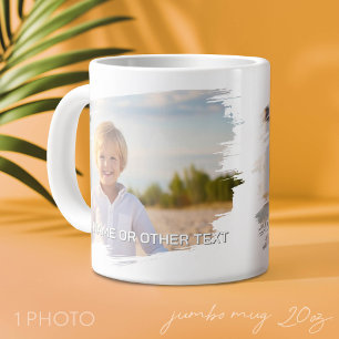 Caneca De Café Grande 1 Foto e Texto Completo - Brushstroke Horizontal