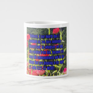 Caneca De Café Grande 1 João 3:21-22 WEBU Mug