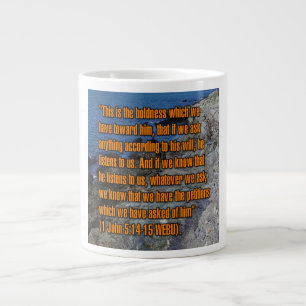 Caneca De Café Grande 1 João 5:14-15 WEBU Mug