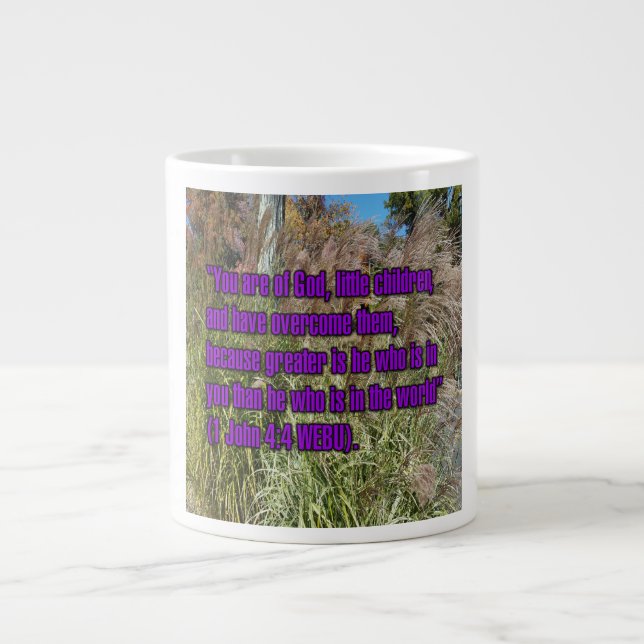 Caneca De Café Grande 1 John 4:4 WEBU Mug (Frente)