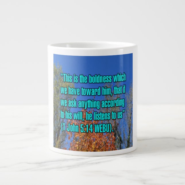 Caneca De Café Grande 1 John 5:14 WEBU Mug (Frente)