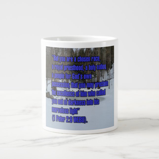 Caneca De Café Grande 1 Peter 2:9 WEBU Mug (Frente)
