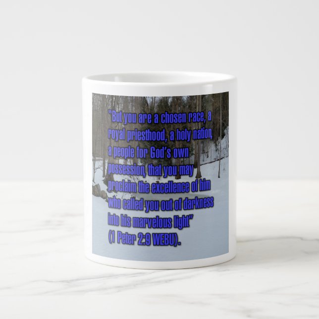 Caneca De Café Grande 1 Peter 2:9 WEBU Mug (Frente)