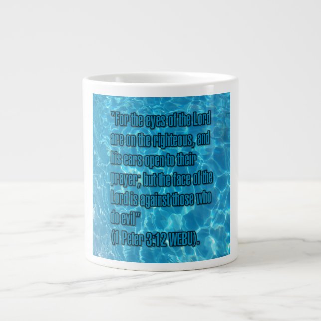 Caneca De Café Grande 1 Peter 3:12 WEBU Mug (Frente)