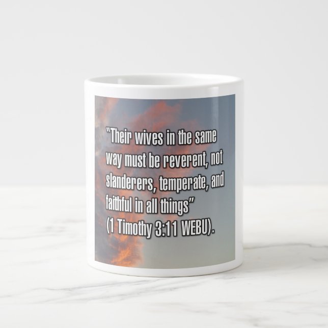 Caneca De Café Grande 1 Timothy 3:11 WEBU Mug (Frente)