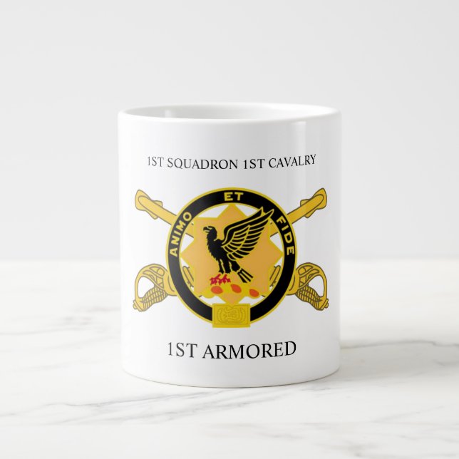 CANECA DE CAFÉ GRANDE 1RUA SQUADRON 1RUA CAVALRY 1 RUA ARMORED MUG (Frente)
