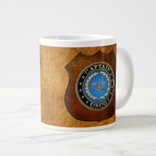 Caneca De Café Grande [200] Guarda costeira: Capitão (CAPT)