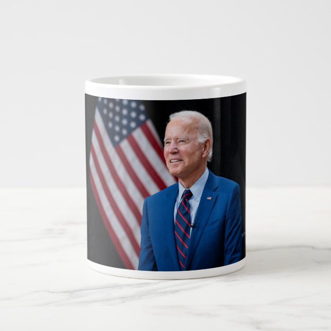 Caneca De Café Grande 2021 Joe Biden Presidente dos EUA Retrato (Frente)