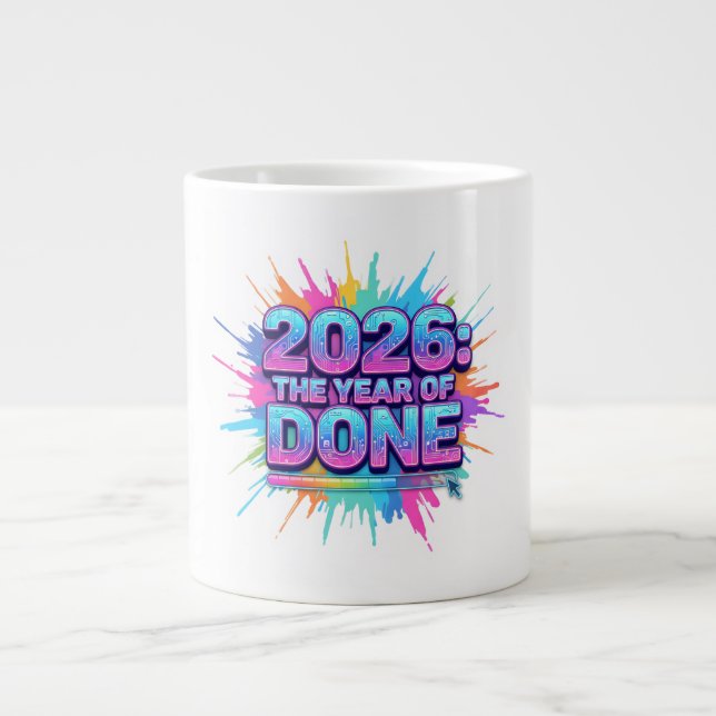 Caneca De Café Grande 2026 Loading... Progress Bar Sticker (Frente)