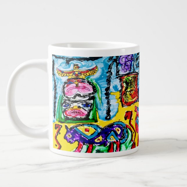 CANECA DE CAFÉ GRANDE 20 OZ—ABSTRATO PURPLE BUFFALO (Esquerda)