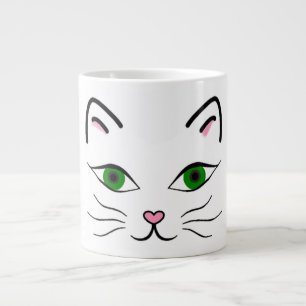 Caneca De Café Grande 20 oz. Jumbo Mug - Face Gatinho