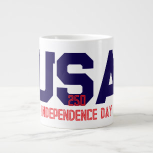 Caneca De Café Grande 250º Dia da Independência dos EUA