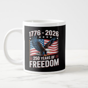 Caneca De Café Grande 250 Anos 1776 2026 250º 4 de Julho