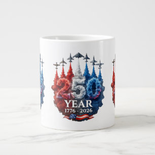 Caneca De Café Grande 250 Anos Americano 250º EUA Patriótico 4 de Julho