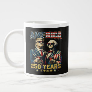 Caneca De Café Grande 250 Anos Aniversário da América 250º Trump