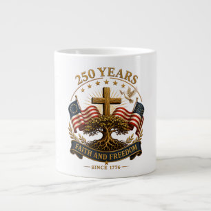 Caneca De Café Grande 250 Anos Fé e Liberdade