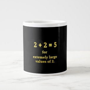 Caneca De Café Grande 2 + 2 = 5 Piada Matemática Divertida