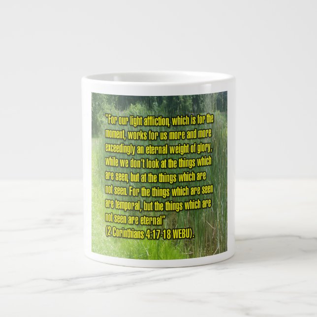 Caneca De Café Grande 2 Corinthians 4:17-18 WEBU Mug (Frente)