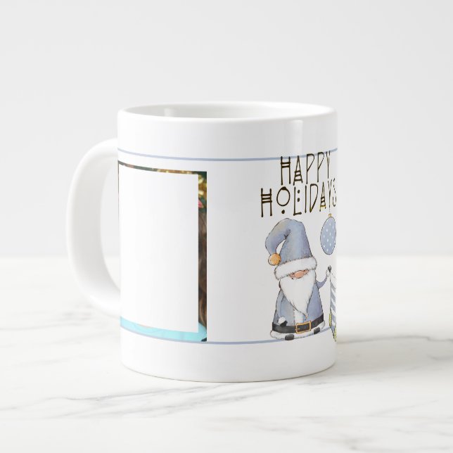 Caneca De Café Grande 2 Fotos com Papais noeis giros Gnome (Frente Esquerda)