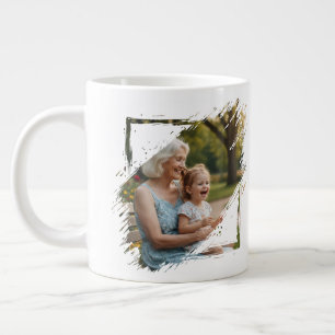 Caneca De Café Grande 2 Modelo de Moldura para Rabiscar Foto Personaliza