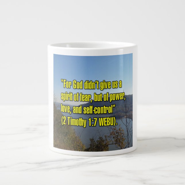 Caneca De Café Grande 2 Timóteo 1:7 WEBU Mug (Frente)