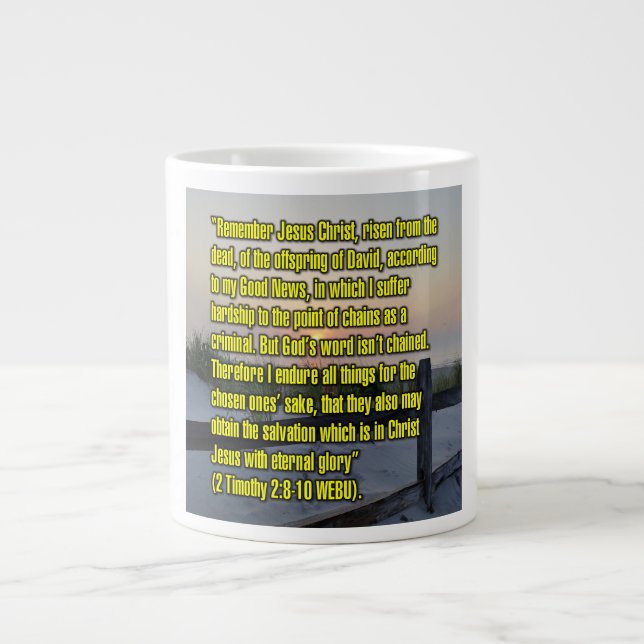 Caneca De Café Grande 2 Timóteo 2:8-10 WEBU Mug (Frente)