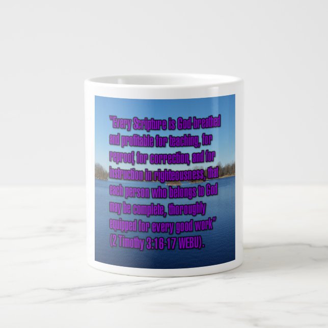 Caneca De Café Grande 2 Timóteo 3:16-17 WEBU Mug (Frente)