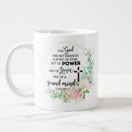 Caneca De Café Grande 2 Timothy 1:7 Deus não deu um espírito de medo