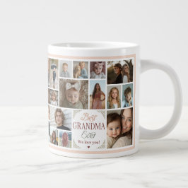 Caneca De Café Grande 33 Colagem Fotográfica Melhor Vovó Nunca