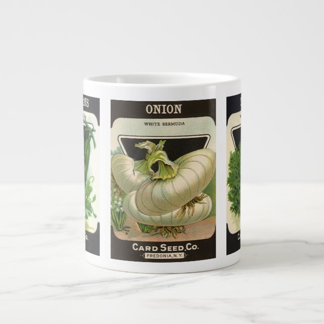 Caneca De Café Grande 3 Diferentes Designs de Arte de Rótulos de Pacotes (Frente)