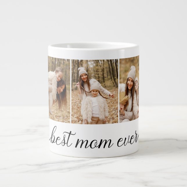 Caneca De Café Grande 3 Fotocolagem Melhor Mãe De Todos (Frente)