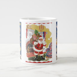 Caneca De Café Grande 3 Vintage Santas de Twas Night Antes do Natal