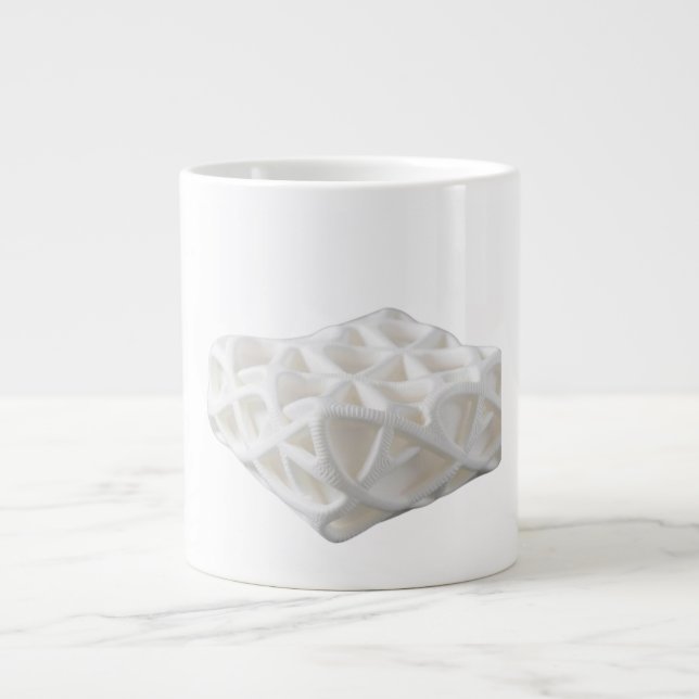 Caneca De Café Grande 3D Printed Lattice Cushioning Sustainable Innovati (Frente)
