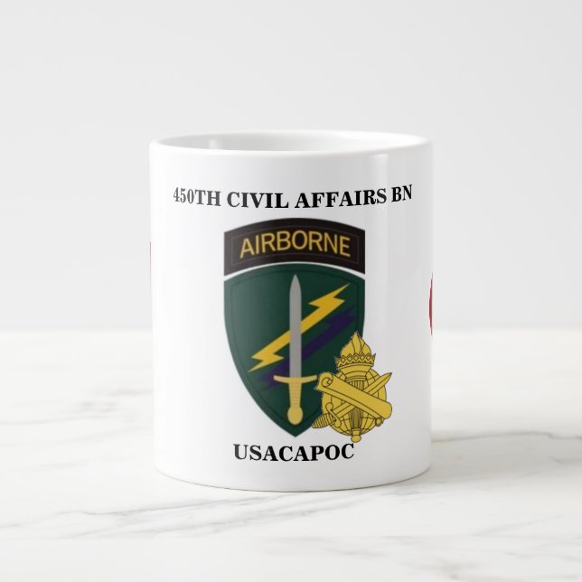 CANECA DE CAFÉ GRANDE 450.º ASSUNTOS CIVIS BATTALION JUMBO MUG (Frente)