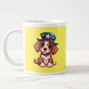 Caneca De Café Grande 4 de julho Cuppy com chapéu americano-71009