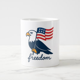 Caneca De Café Grande 4 de julho de Freedom Specialty Mug