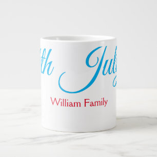 Caneca De Café Grande 4 de julho dia da independência adicionar nome tex