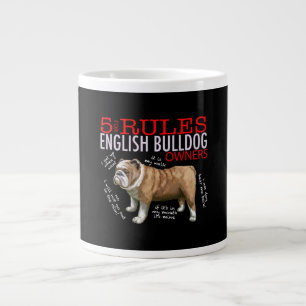 Caneca De Café Grande 5 Regras para Proprietários de Bulldog Pai Mãe