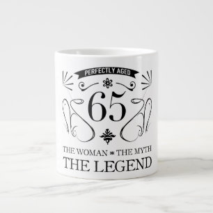 Caneca De Café Grande 65.º aniversário para as mulheres