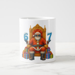 Caneca De Café Grande 67 Six Seven Bruh Papai Noel Personalizado - Nome
