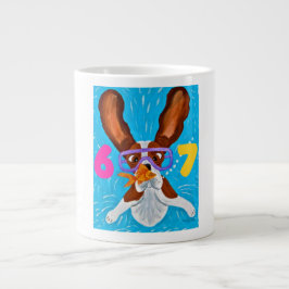 Caneca De Café Grande 6 7 Basset Hound underwater with fish 