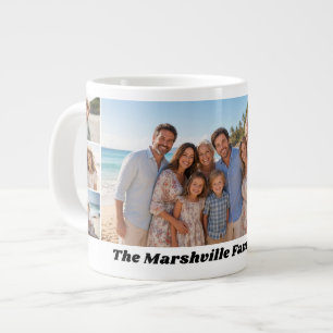 Caneca De Café Grande 6 Colagem de Fotos com fundo branco