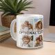 Caneca De Café Grande 6 Colagem de Fotos Texto Opcional — CAN Edit Color (6 photo personalized coffee mug)
