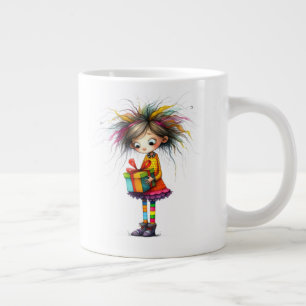 Caneca De Café Grande *  6 Colorida  Caprichosa MENINA de Natal  Present