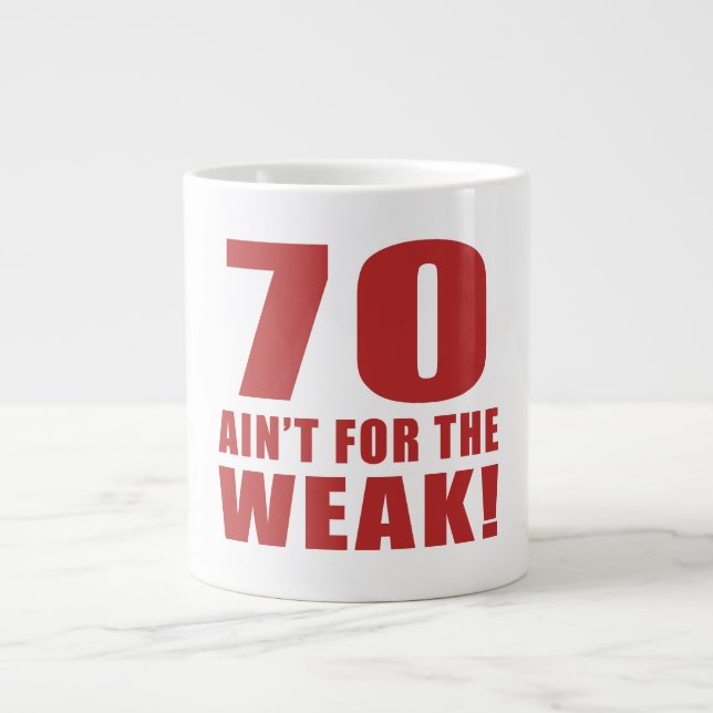 Caneca De Café Grande 70 de Aniversário Engraçado Presentes (Frente)