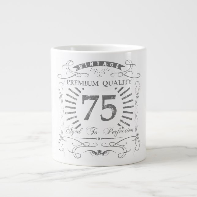 Caneca De Café Grande 75.º presente de aniversário (Frente)