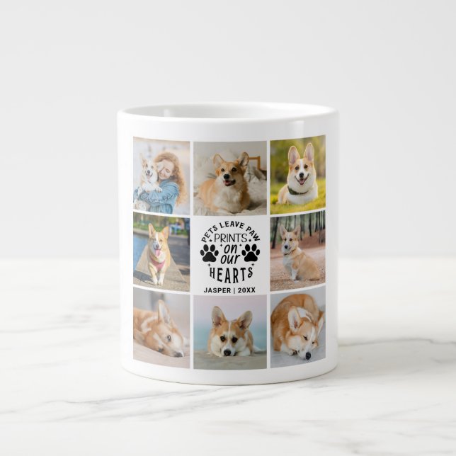 Caneca De Café Grande 8 Foto Collage Pet Memorial (Frente)