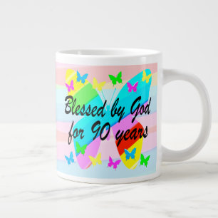 CANECA DE CAFÉ GRANDE 90 ANIVERSÁRIO BOLHAS DE BORRACHA DE BOLSA